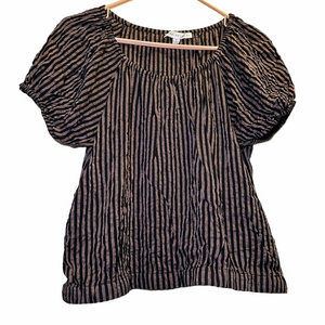 Jane and Delancey Tan & Black Blouse Size Small